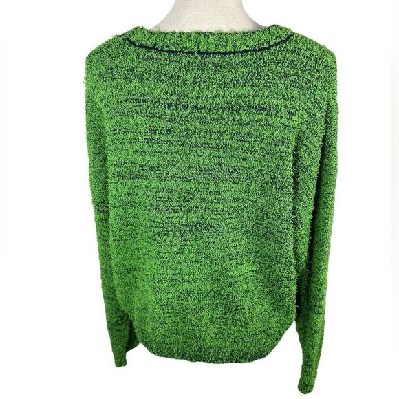 Cider Green & Navy Mushroom Embroidery Textured Gardencore Fairycore Sweater - Picture 8 of 10